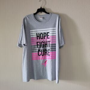 Support the Cause: Fruit of the Loom Gray 'Hope, Fight, Cure' Tee XL